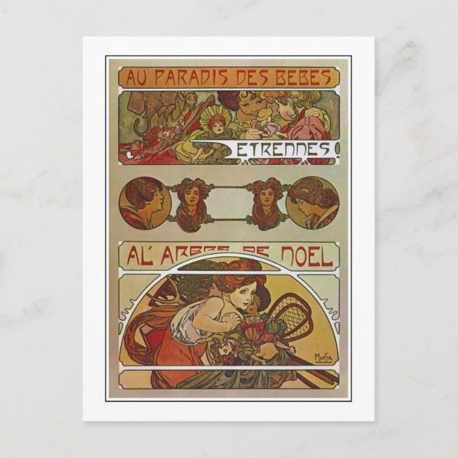 Carte Postale Style Art nouveau, Mucha (Devant)