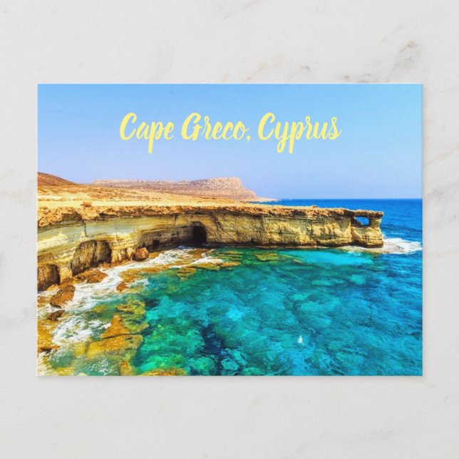 Carte Postale Style Cape Greco Chypre (Devant)