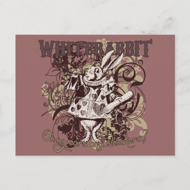 Carte Postale Style carnivale lapin blanc (Devant)