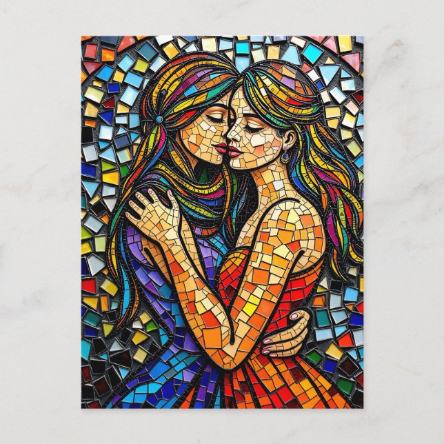 Carte Postale Style Carrelage Mosaïque Art Art Romantique Embras (Devant)