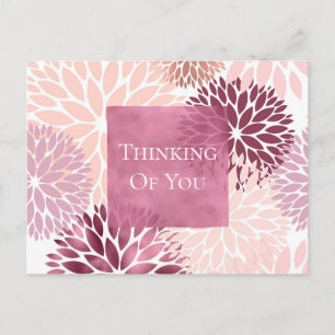 Carte Postale Style Chic rose floral Penser de vous