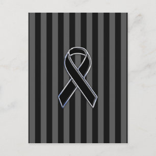 Carte Postale Style Chrome Noir de la sensibilisation au ruban