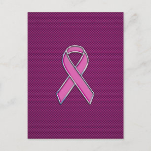 Carte Postale Style Chrome Pink Ribbon Sensibilisation Fibre de 
