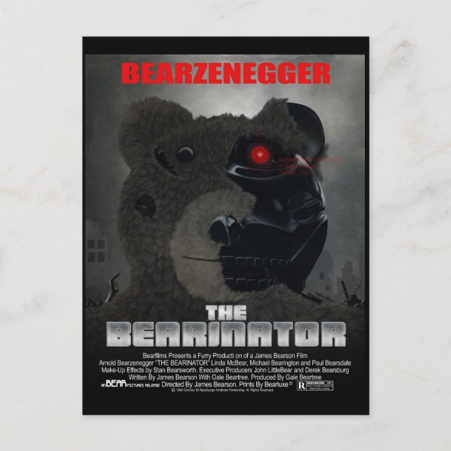 CARTE Postale style cinéma BEARINATOR (Devant)