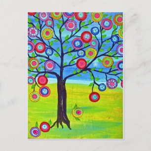Carte Postale style d'art populaire mexicain Arbre de vie