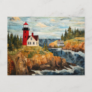 Carte Postale style de décoloration du paysage côtier du phare