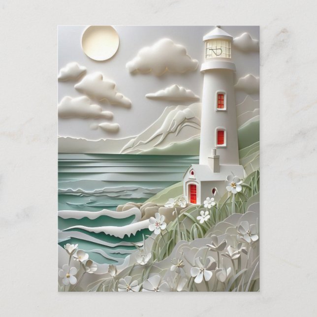 Carte Postale style de découpe de papier du paysage côtier du ph (Devant)