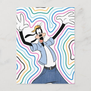 Carte Postale Style de rue graphique rétro rayonnant de Goofy