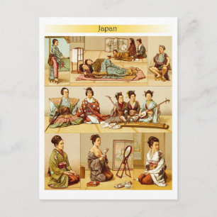 Carte Postale Style de vie japonais sur les sols traditionnels d
