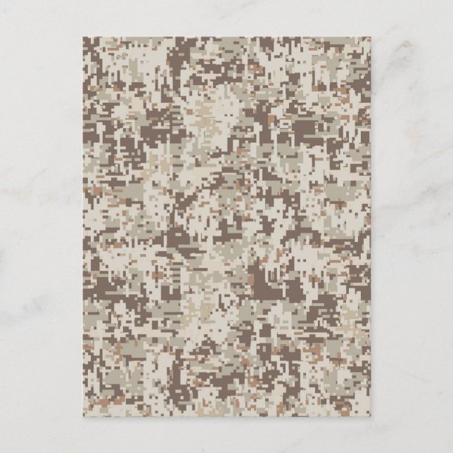 Carte Postale Style Désert Camouflage Numérique Décor Beige (Devant)