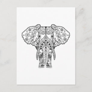 Carte Postale Style Elephant