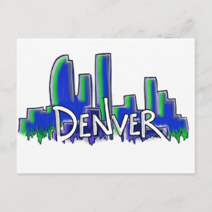 Carte Postale Style graffiti Denver skyline
