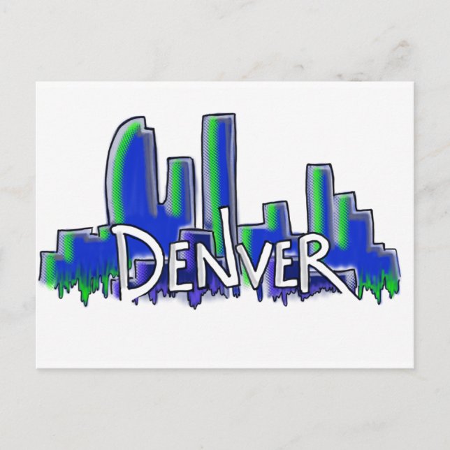 Carte Postale Style graffiti Denver skyline (Devant)