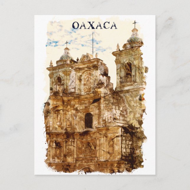 Carte Postale Style Oaxaca Mexique Temple de Santo Domingo (Devant)