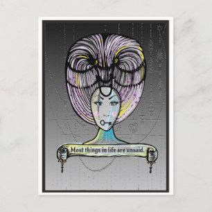 Carte Postale Style punk à vapeur Rococo dame illustration