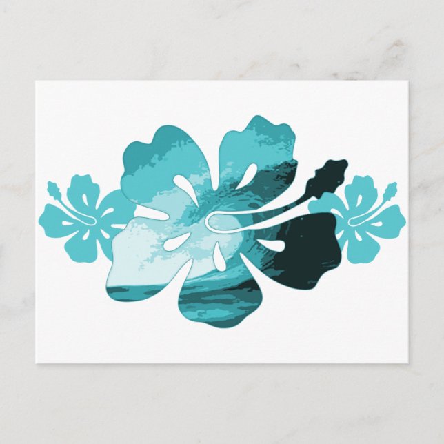 Carte Postale Style surf Hibiscus (Devant)