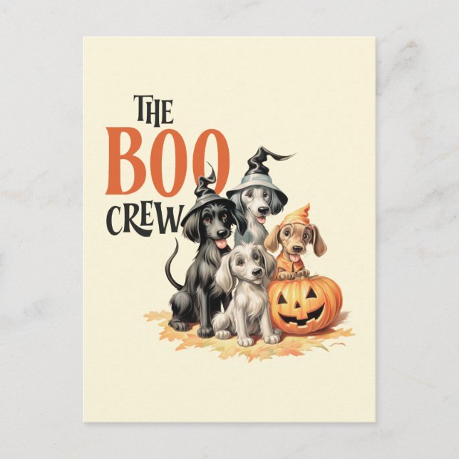 Carte Postale Style Vintage du milieu du siècle "The Boo Crew" (Devant)