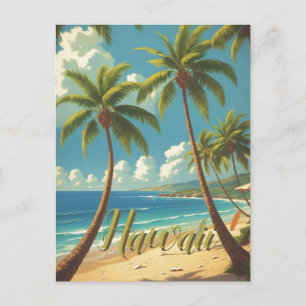 Carte Postale Style Vintage Hawaïen Voyage Aloha Depuis Hawaï