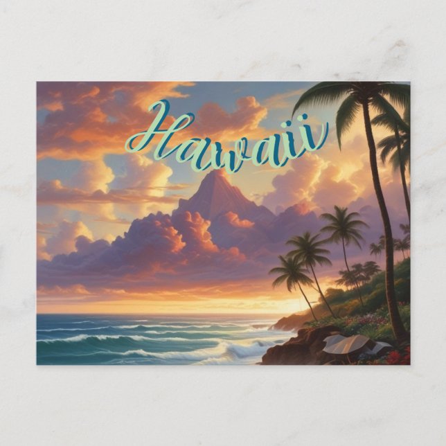 Carte Postale Style vintage Hawaiian Travel Honolulu Mid-Pacific (Devant)