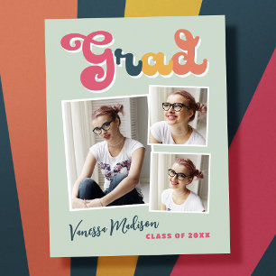 Carte Postale Style Vintage tendance 3e année Collage photo
