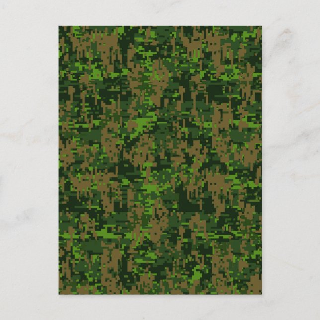 Carte Postale Style Woodland Camouflage numérique Décor Accent (Devant)