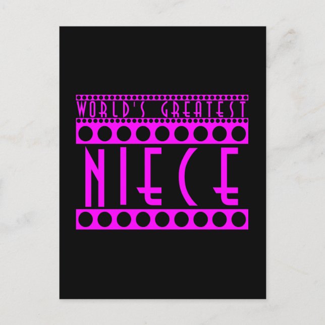 Carte Postale Stylish Chic Nieces : La plus grande nièce du mond (Devant)