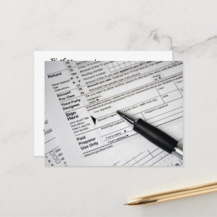 Carte Postale Stylo d'encre de point de contrôle sur le formulai