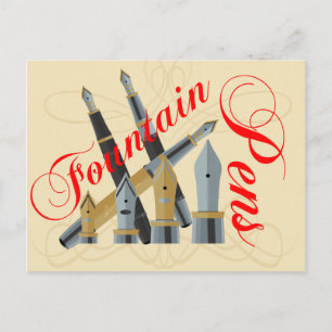 Carte Postale Stylos Fontaine