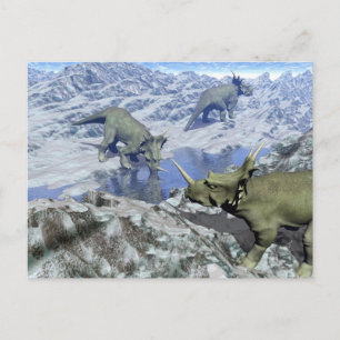 Carte Postale Styracosaure près de l'eau - rendu 3D