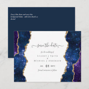Carte Postale Sublime Agate Blue Gold MARIAGE SUITE