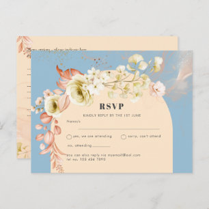 Carte Postale Sublime Dusty Blue Peach Mariage