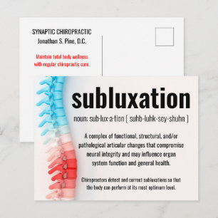 Carte Postale Subluxe Chiropratique Rappel/Réactivation
