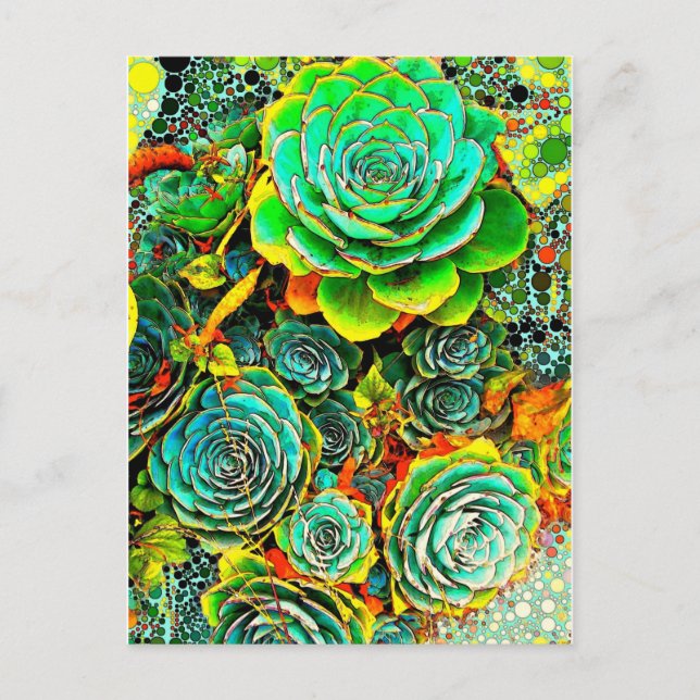 Carte postale Succulente Garden Pop Art (Devant)
