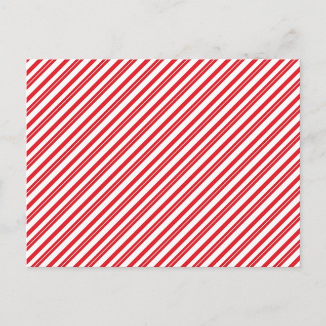 Carte Postale Sucre de canne amusant Rouge et blanc Motif rayure (Devant)