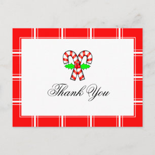 Carte Postale Sucre de canne Merci rouge Noël