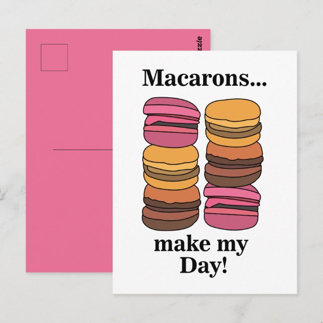 Carte Postale Sucre de pâtisserie Macaron (Devant / Derrière)