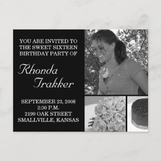 Carte Postale Sucre personnalisable 16 Seteen Card Invitation