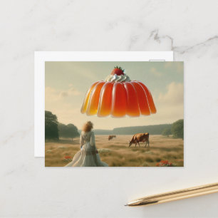 Carte Postale Sucré Treat UFO avec crème fouettée et fraise