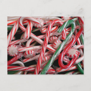 Carte Postale Sucres de canne et menthe de Noël