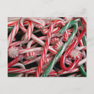 Carte Postale Sucres de canne et menthe de Noël