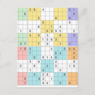 Carte Postale sudoku pastel