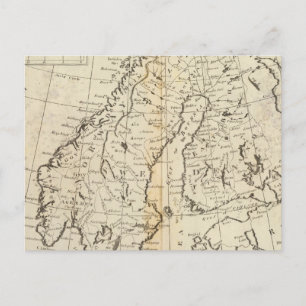 Carte Postale Suède, Danemark, Norvège et Finlande