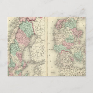 Carte Postale Suède, Norvège et Danemark 2