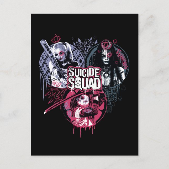 Carte Postale Suicide Squad | Girls Graffiti Badges (Devant)