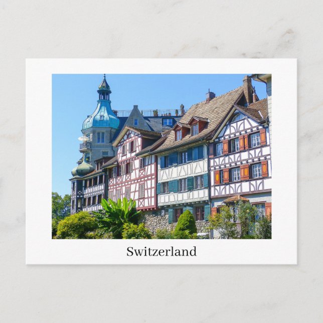 Carte Postale Suisse Belles maisons à colombages (Devant)