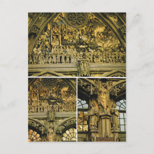 Carte Postale Suisse, Cathédrale de Berne, sculpture sur porte