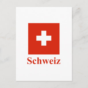 Carte Postale Suisse Drapeau avec nom en allemand
