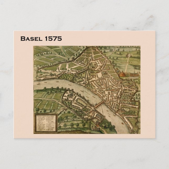 Carte Postale Suisse historique, Bâle 1575 (Devant)
