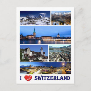 Carte Postale Suisse - I Love -