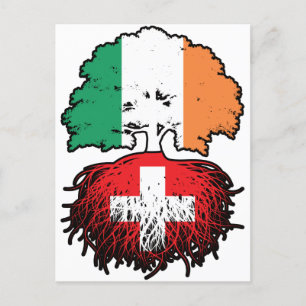 Carte Postale Suisse Irlande irlandaise Suisse drapeau des racin